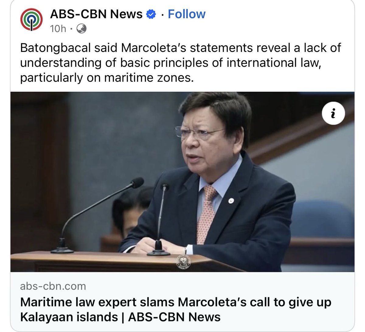 Surrender our territory to a foreign aggressor? 

Always in the wrong side of history, this pug. Shielded the Discayas, guarded the Dutertes, defended China, protected the corrupt.

Tao ba talaga ito?