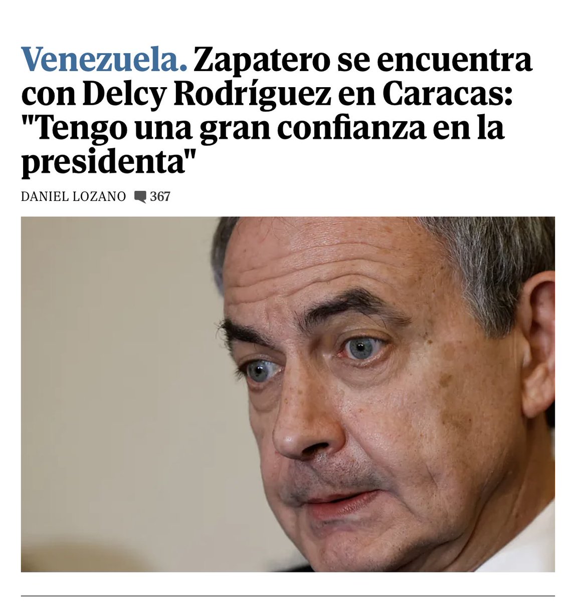 A ver, chorizo chantajista de presos políticos, amigo de terroristas, asesinos, torturadores y narcos, Delcy no es presidente de nada sino la chacha de <a href="/marcorubio/">Marco Rubio</a> y eso mientras se porte bien. Después, a cumplir cárcel por sus mil crímenes. Esperemos que tú, Zp, pronto también.