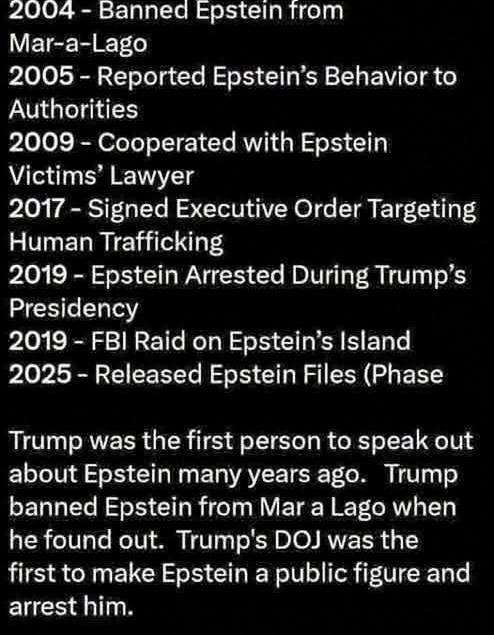 Whatever you do today, DO NOT repost this beautifully put together timeline of Trump and Epstein's relationship. 

You might trigger a Democrat into calling you a pedo supporter. 

😂😂😂