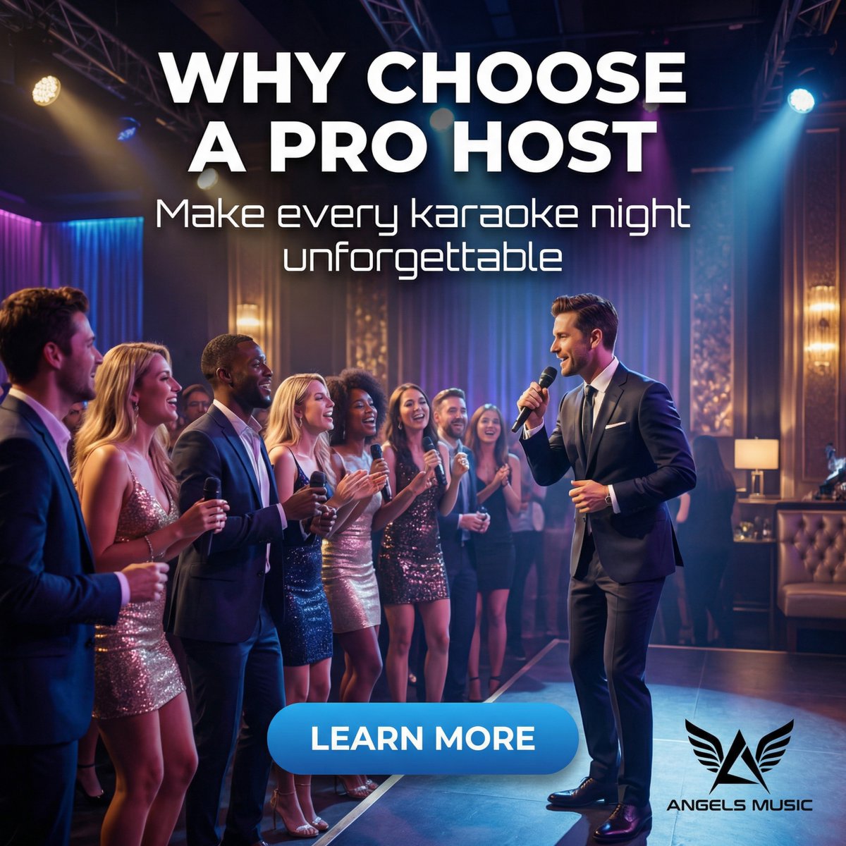 Elevate your event with a pro karaoke host! 🎤✨ They ensure smooth transitions, engaging crowd participation, and a fantastic atmosphere. Enjoy stress-free entertainment!

#AngelsMusicProductions #audiovisual #EventEntertainment #DJServices #AVRentals #PhotoBoothFun