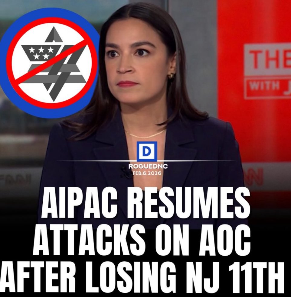 AIPAC is blaming AOC for losing the primary yesterday in New Jersey. 

That's right. 

They find her responsible for helping a progressive win her primary. 

They deem her a threat.