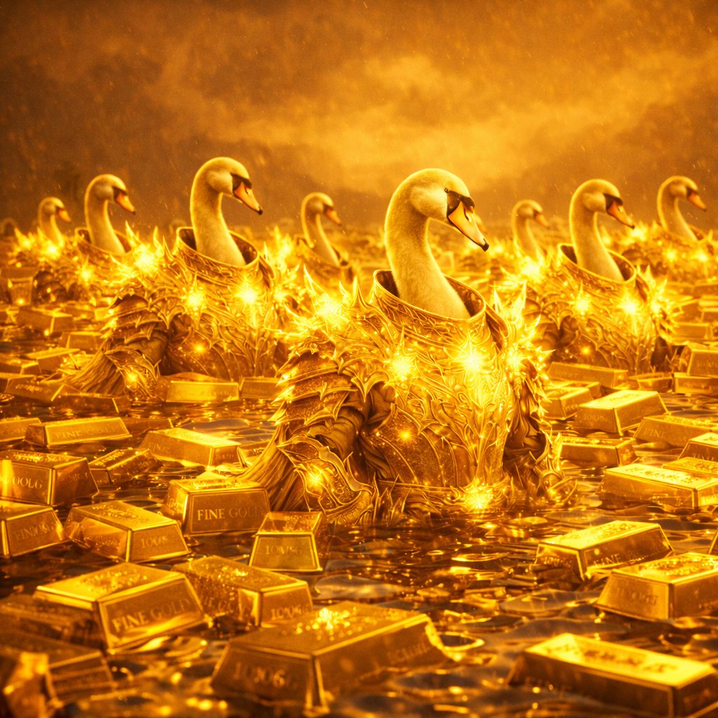 KingDevwin's tweet image. Time to glide in the gold!

$GoldenSwan