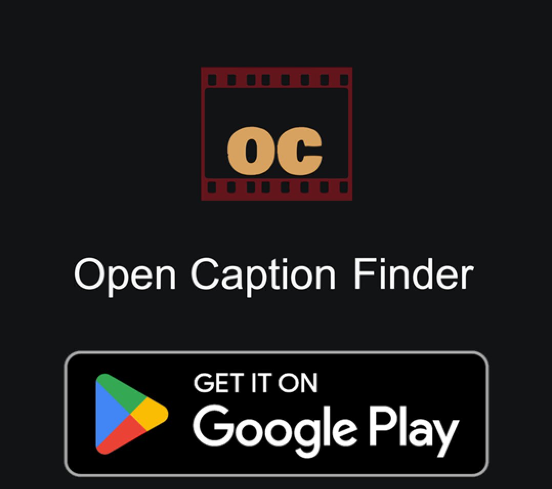 OpenCaptionFind's tweet image. Excited to announce that Open Caption Finder is now available for Android on Google Play! Download it today and find open caption movie showtimes near you. Also available on the Apple App Store. opencaptionfinder.com