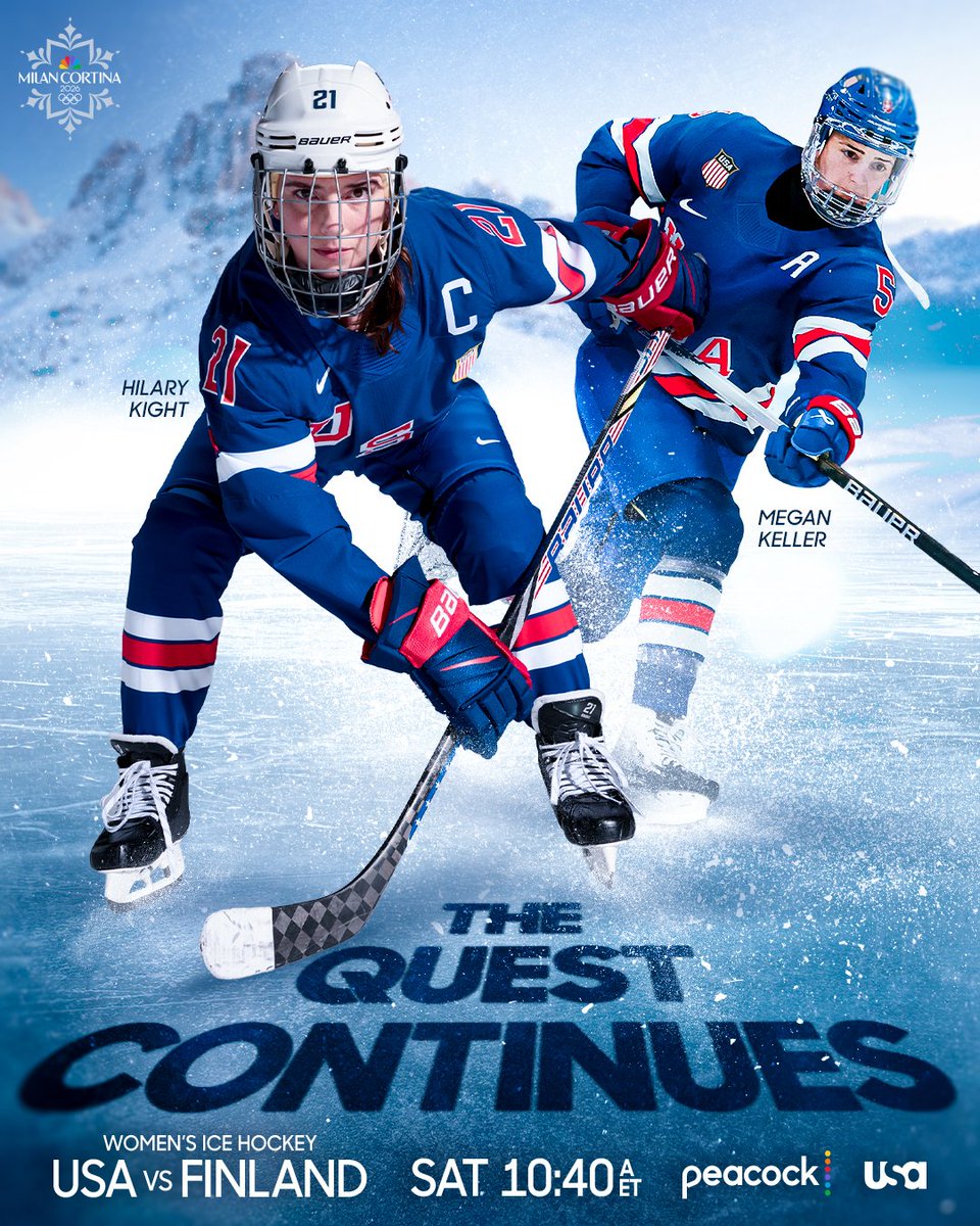 Team USA Women's Hockey continues its quest for gold. 

🇺🇸 vs.🇫🇮 Saturday 10:40am ET on Peacock and USA.