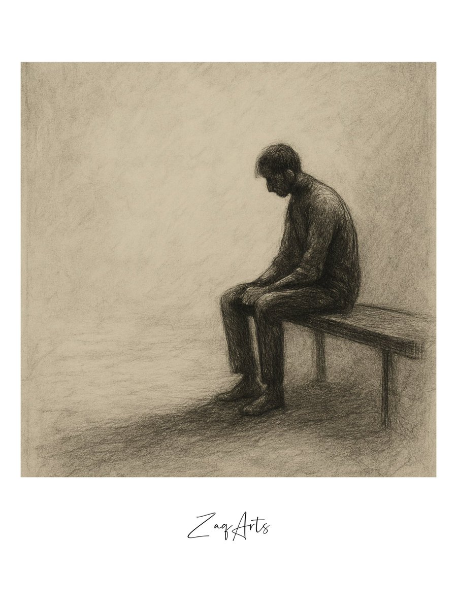 Loneliness in Shadows.

There are places in life where light doesn't reach, quiet corners where laughter fades, and the only sound is your own thoughts.
He lived there, not by choice, but by the slow drift of time, loss, and silence.
People passed, but never paused.
He waved in