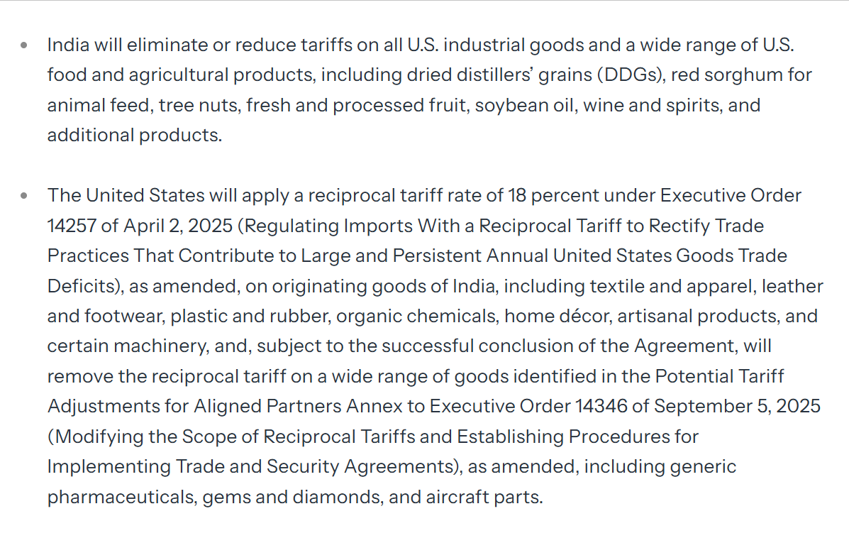 BREAKING NEWS 🚨 Agriculture not part of US-India Trade deal.

India will reduce tariffs only on Animal feed &amp; things not produced in India.

HUGE Victory for Modi Govt 🔥