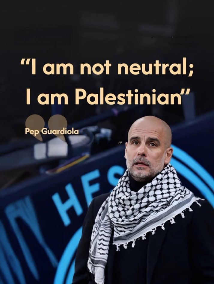Azuri99's tweet photo. «لستُ محايداً. أنا فلسطيني».

— بيب غوارديولا

رجل عظيم ❤️👏 https://t.co/JBpjvOoAke