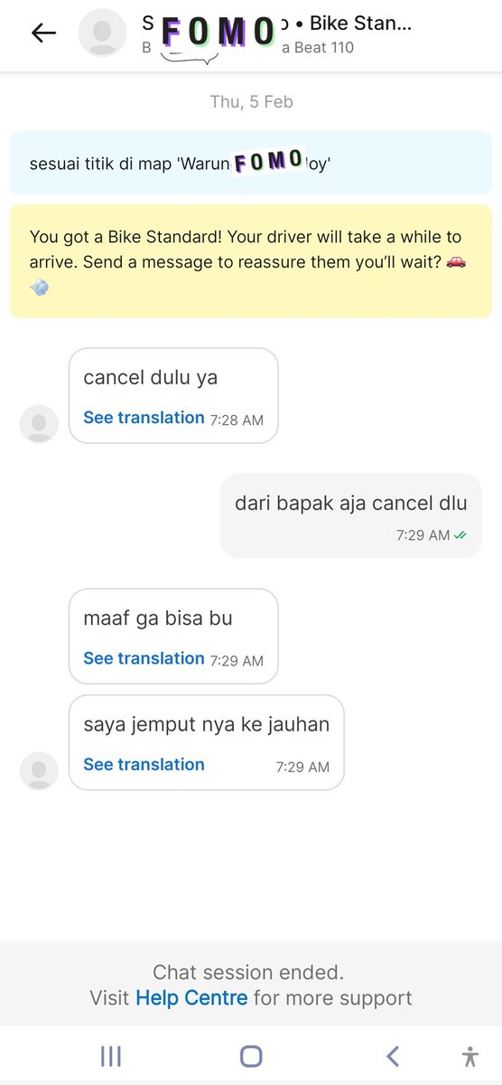 NKSeptiana's tweet photo. brgkt kerja &amp; order @GrabID. Tertera lama waktu jemput 7ment, udh ditunggu ternyata malah minta cancel &amp; gamau dia yg cancel. Mau gue biarin &amp; gue cari yg lain, saldo ovo blm balik 😅 untunglah ada pilihan cancel yg 'driver ask to cancel'. Klo sprti itu, driver kurang point kah? https://t.co/WmkCNvKPNr