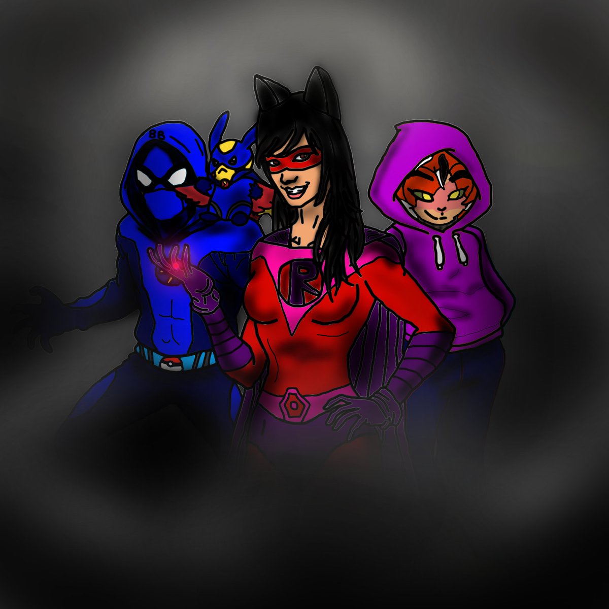 rubystitch3837's tweet photo. Hi guys! 

Here's the art of Rubygirl, Xiàngrìkuì, and Battle Brawler as trio superheroes! 

Rubygirl belongs to me

Xiàngrìkuì belongs to @SoulPotato_1

Battle Brawler by @pokemon_bb92960

Art by me &amp; @godzilla_gamer3 https://t.co/9Mgjm1tji1