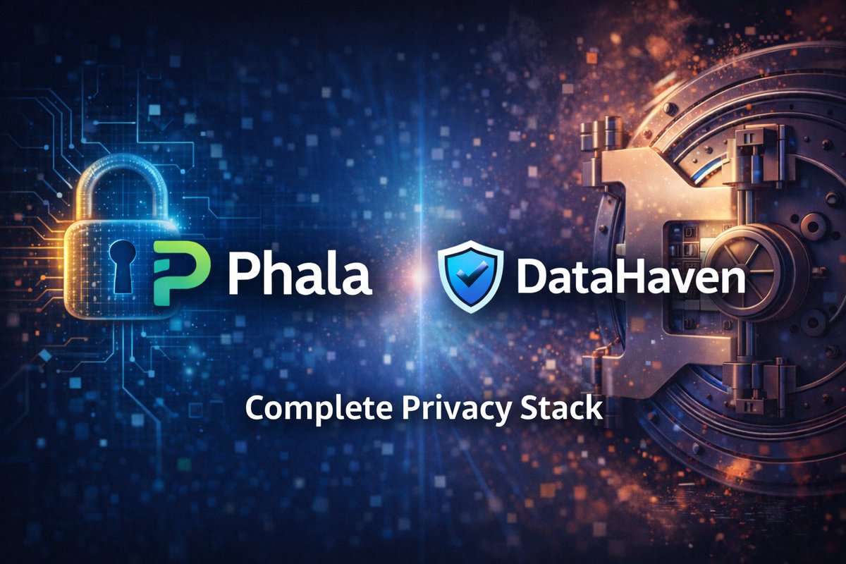 tncrypto363573's tweet photo. Confidential AI needs secure compute + private storage. 🔐

@PhalaNetwork 🤝 @DataHaven_xyz delivering a complete privacy stack for trusted AI systems 🚀 https://t.co/n0Lq0texYC