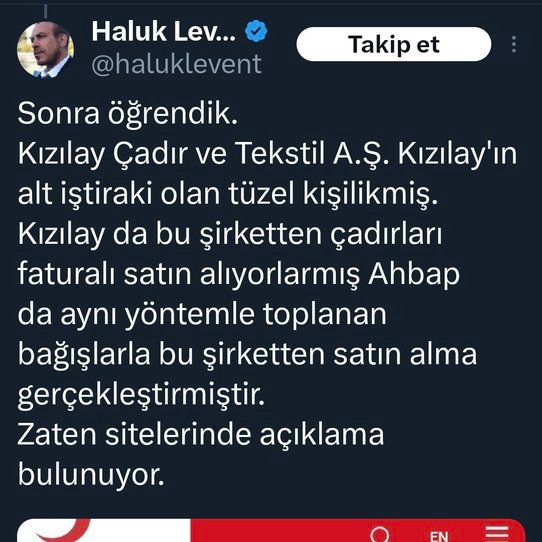 🔴 Bugün halen twitlerimizin altına gelip ''Ama Kızılay çadır sattı'' diyen and*vallar var.

Koskoca devlet kurumunu 3 yıldır linç ettirdiniz,
 Milleti, gözümüzün nuru Kızılay'a düşman ettiniz,  sebep olanlar devletten madalya bile aldı..

Sonra öğrenmiş ama!
