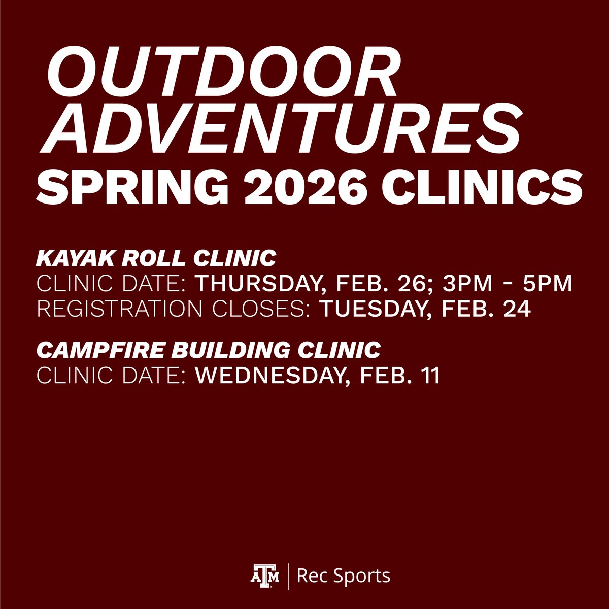 Texas A&M Rec Sports tweet media