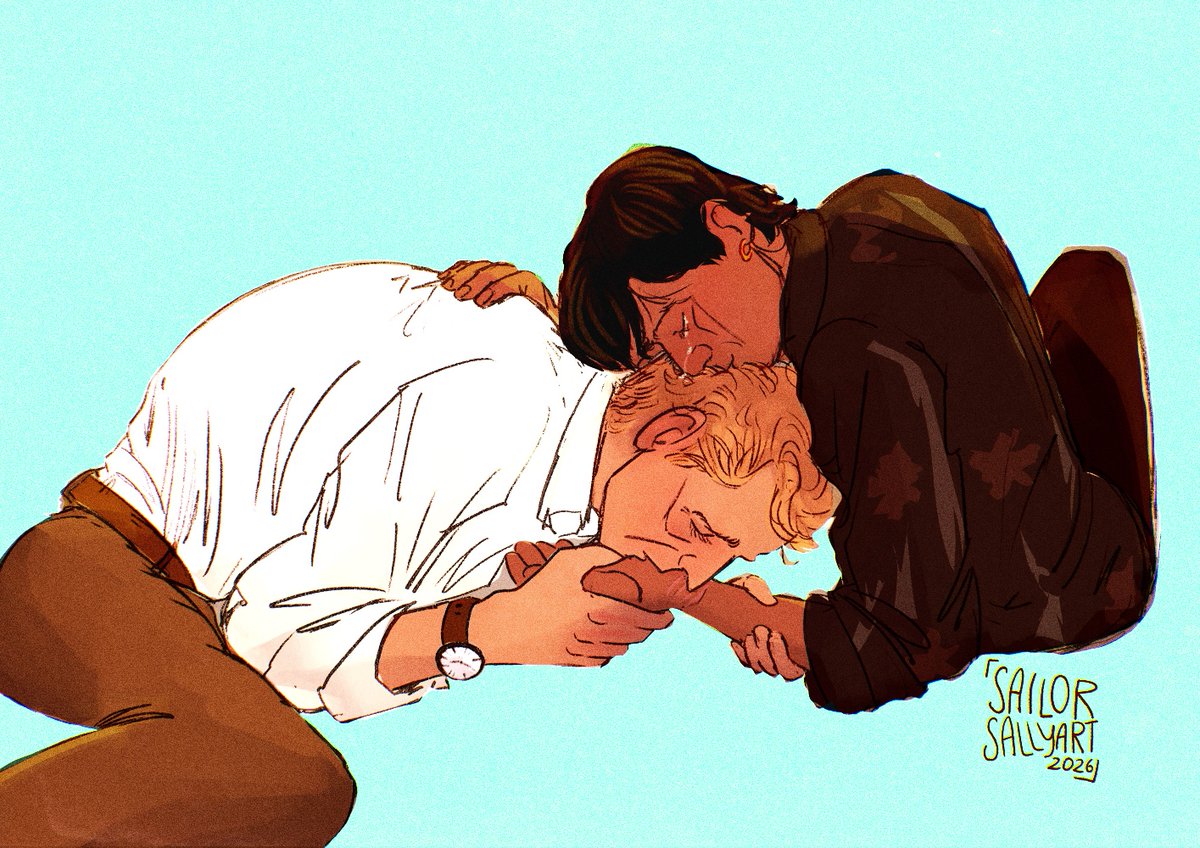 sailorsallyart's tweet image. Got fixated on the idea of Pine kissing Teddy’s self harm scars and here we are 🥹 
#TheNightManager #teddypine