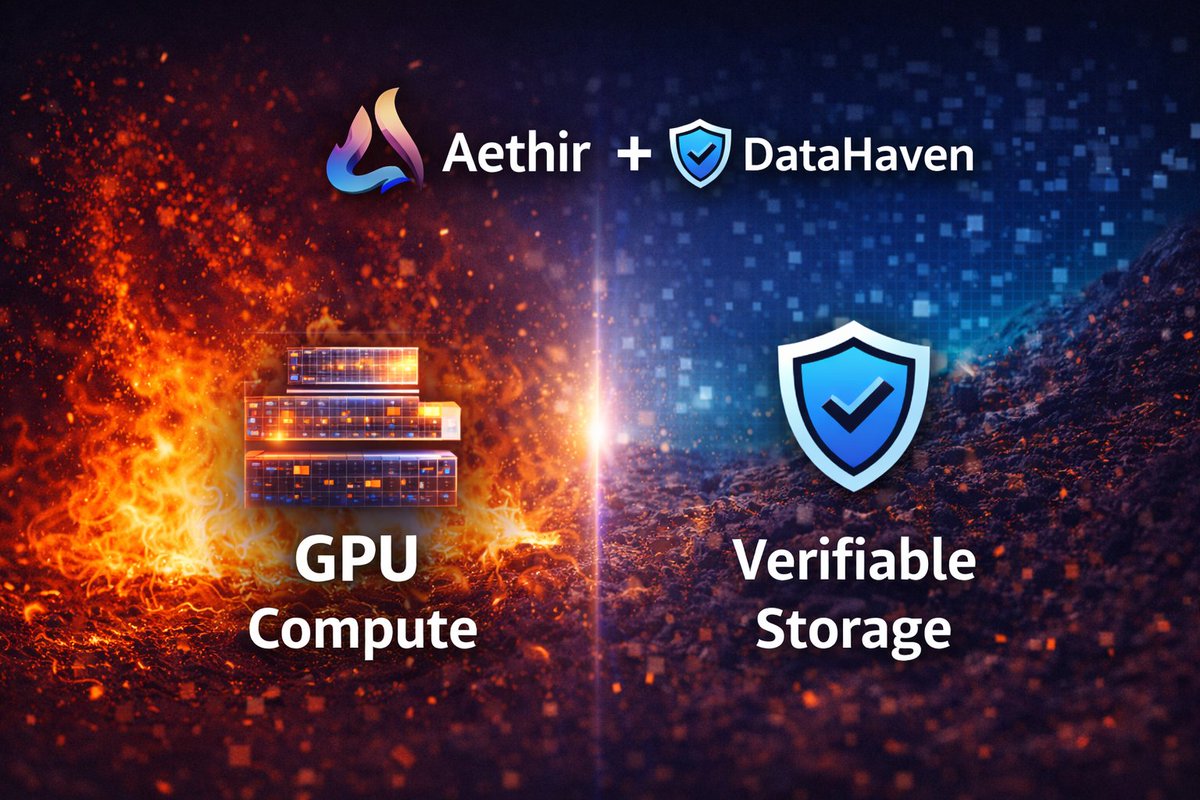 tncrypto363573's tweet photo. GPU compute + verifiable storage power real AI. ⚡

@aethircloud 🤝 @DataHaven_xyz delivering the complete AI stack builders need to scale with trust 🚀 https://t.co/cdpW4Lp2Bb
