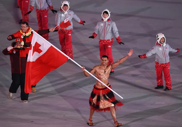 It just wouldn't be the Olympics without Pita Taufatofua, also known as the shirtless Tongan.

Taufatofua was announced as a flag bearer ahead of Friday's Opening Ceremony for the Milan Cortina Olympics, and he appeared near the end of the night carrying the Olympic flag as a