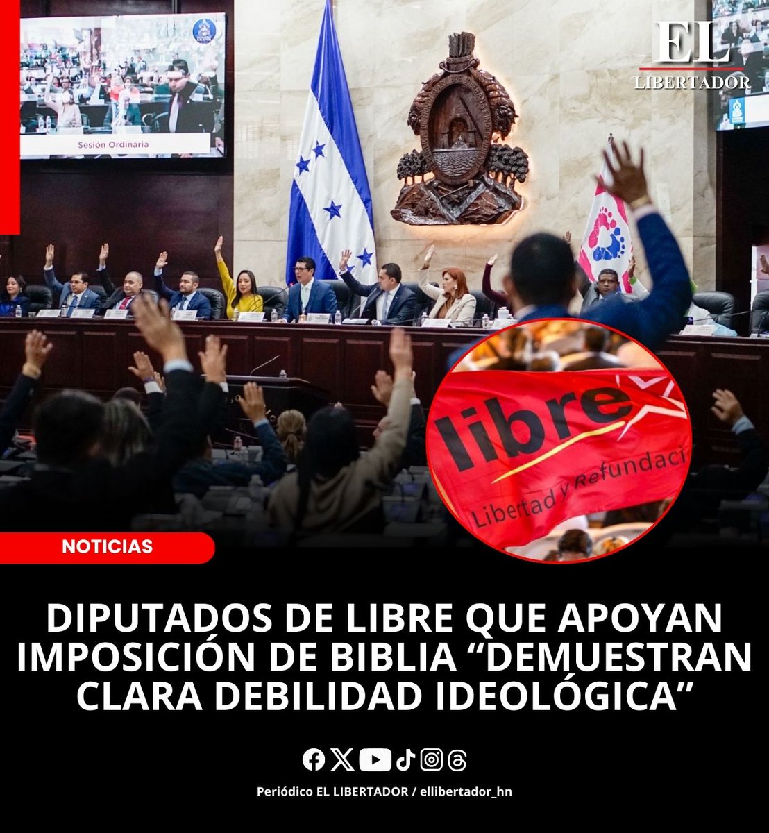 DIPUTADOS DE LIBRE QUE APOYAN IMPOSICIÓN DE BIBLIA “DEMUESTRAN CLARA DEBILIDAD IDEOLÓGICA”

El pasado miércoles se presentó una moción de ley para incorporar la lectura de la Biblia en los centros educativos. Frente a esta iniciativa, el docente Hugo Navarro manifestó su