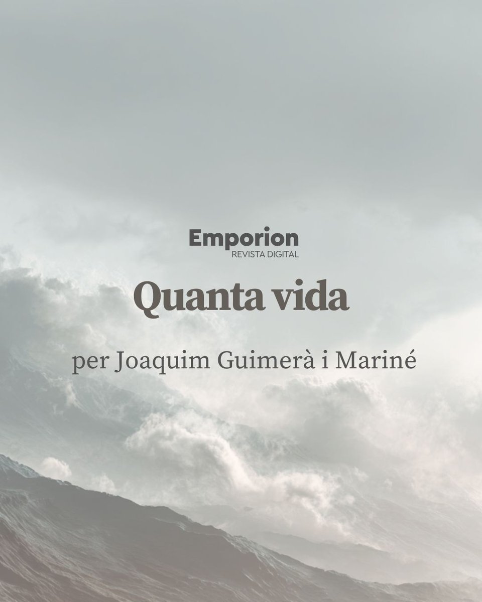🌊 La vida que batega sota el soroll del món

Joaquim Guimerà contraposa la crueltat de les guerres amb la força invisible de la natura i la tendresa humana. Un poema per no perdre l'esperança davant les veus dels "forts".

Llegiu-lo a Emporion 🔗 buff.ly/0a0Ahrq