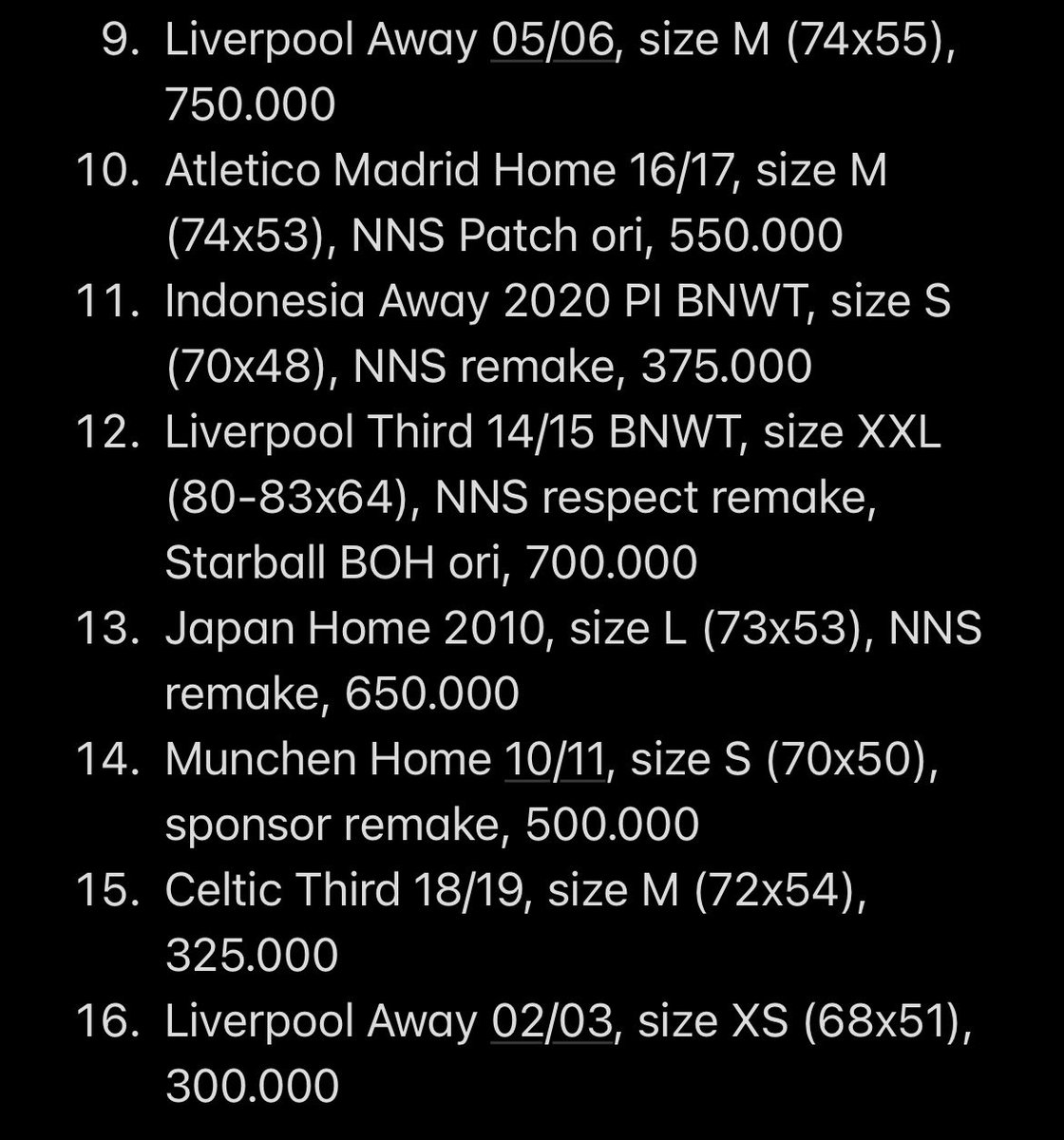 #jersey4sale

Keterangan dan harga ada digambar
Detail via DM / WA 083897789427

Izin tag
<a href="/Jerseyforum/">Si Paling Jersey</a> <a href="/jersey_ciamikk/">Follow IG @Jerseyciamik</a> <a href="/mycorner_jersey/">Mycorner_jersey</a> <a href="/BJersey23/">BH23</a> <a href="/adipati_store/">Adipati Store</a> <a href="/jerseysneil/">#lelangsneil</a>