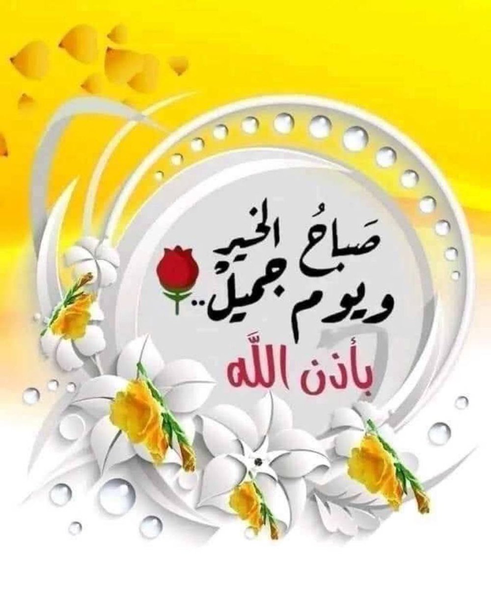 صباحكم بداية جميلة ⛅ 
وطريق مفتوح 🌹
وأمنيات تتحقق ⚘️
وراحة تدوم 🤲
وسعادة تملأ أرواحكم الطاهرة 
وابتسامة لا تزول🙏
صباح جميل عامر بذكر الله
#أسعد_الله_صباحكم 🍂🌼