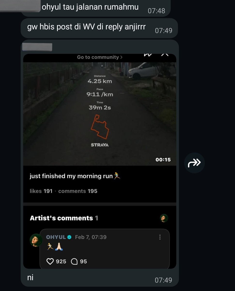 rontcio's tweet image. berita pertama yg kubaca pas baru bgun😭 wv temenku direply ohyul trs fotonya deket rumahku😭😭 kongrets temanku dan jalanan rumahku???😭😭😭