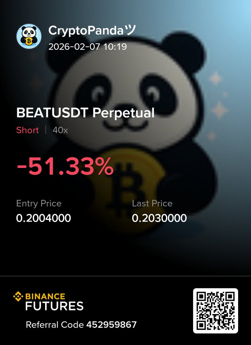 CryptoPanda003's tweet image. $BEAT Quick Scalping Trade 📉
Sell/Short *Futures Trade* Setup 🔴

👍 Entry: 0.20 -  0.205

✅️ Take profit: 0.184

⏫ DCA: Will be given if needed

🔮 Open Order Size of 5% of total Futures Wallet 🆘

#BEAT #Futures #Crypto
