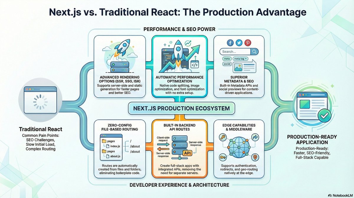 see_the_sahoo's tweet photo. 🚀 Next.js Interview Tip 👇
Next.js extends React with SSR, SSG, file-based routing, built-in APIs &amp; better SEO—making it production-ready out of the box.
A common interview question you should master 🔥
#NextJS #ReactJS #WebDev #InterviewQuestion https://t.co/Zs203wTDE3