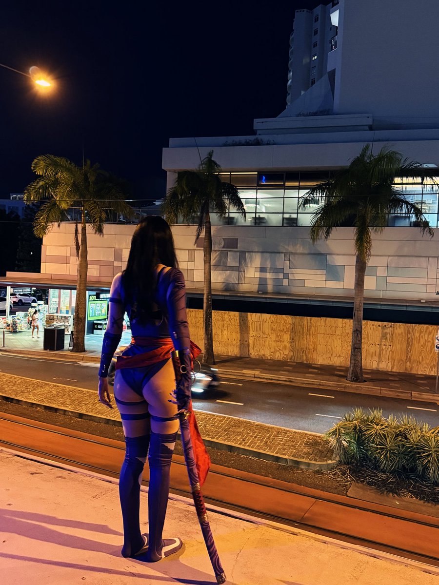 nymphpixel's tweet photo. had to kick the heels off for the jumping photos, so i didn't roll an ankle &amp; fall off the roof on to the tram tracks 😭

#Psylocke #MarvelRivals #cosplay https://t.co/kqldyvNWBf