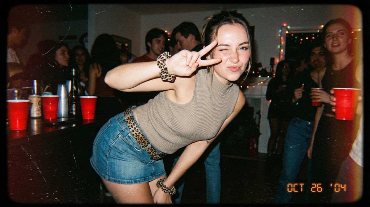 Vintage 2000s Disposable Camera Style Template AI image template preview