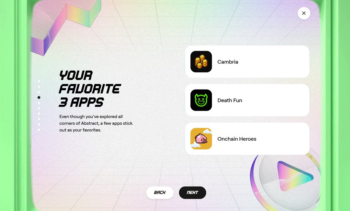 Its been a fun year on the green chain!

<a href="/playcambria/">Cambria</a> on top

Check out your Abstract Wrapped recap on <a href="/AbstractChain/">Abstract</a>! wrapped.abs.xyz