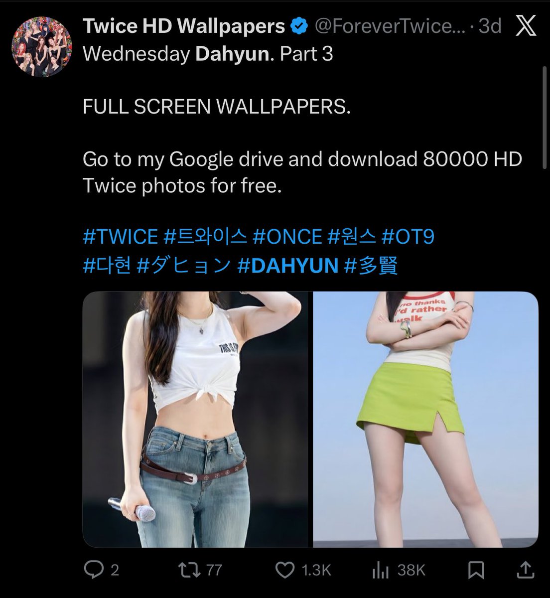 cactusjihyo's tweet image. guys.. ForeverTwiceOT9 with 45k followers is the source of all these AI generated photos. they disguise as a wallpaper-making acc but what they actually do is use AI not just to sharpen photos but also to change the poses. and worse, to change the outfits to more revealing ones😒