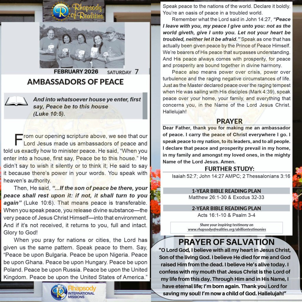 Charly001111's tweet photo. AMBASSADORS OF PEACE
#Rhapsody
#RIN
#devotional
#loveworld
#AMBASSADORSOFPEACE https://t.co/ZC2raViJlV