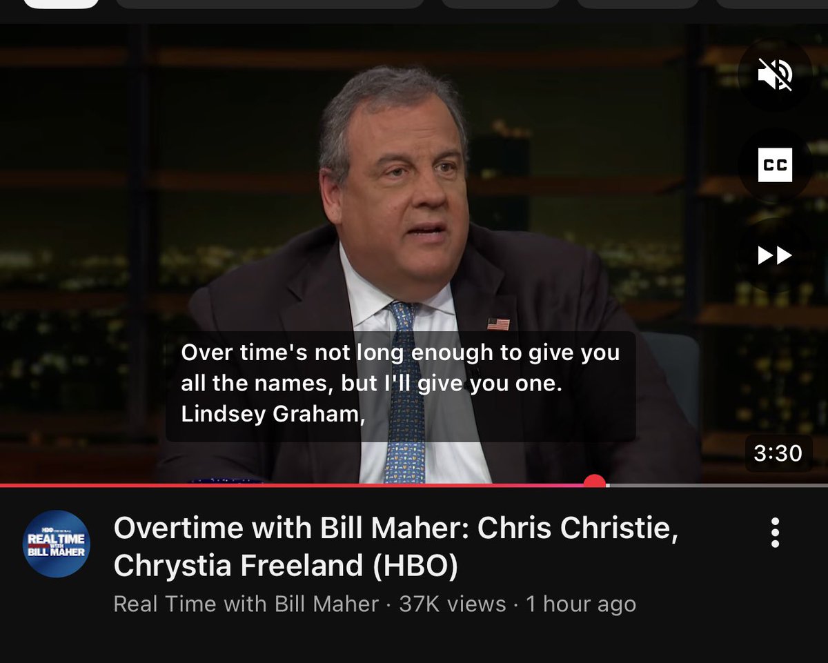 micyoung75's tweet image. Chris Christie didn’t just drop a name—he cracked open the core rot.

On Maher’s show, he recounts Republicans in green rooms calling Trump “nuts,” “unstable,” and worse. But the second that red light blinks on, they morph into sycophants: “Greatest president since Lincoln.”…