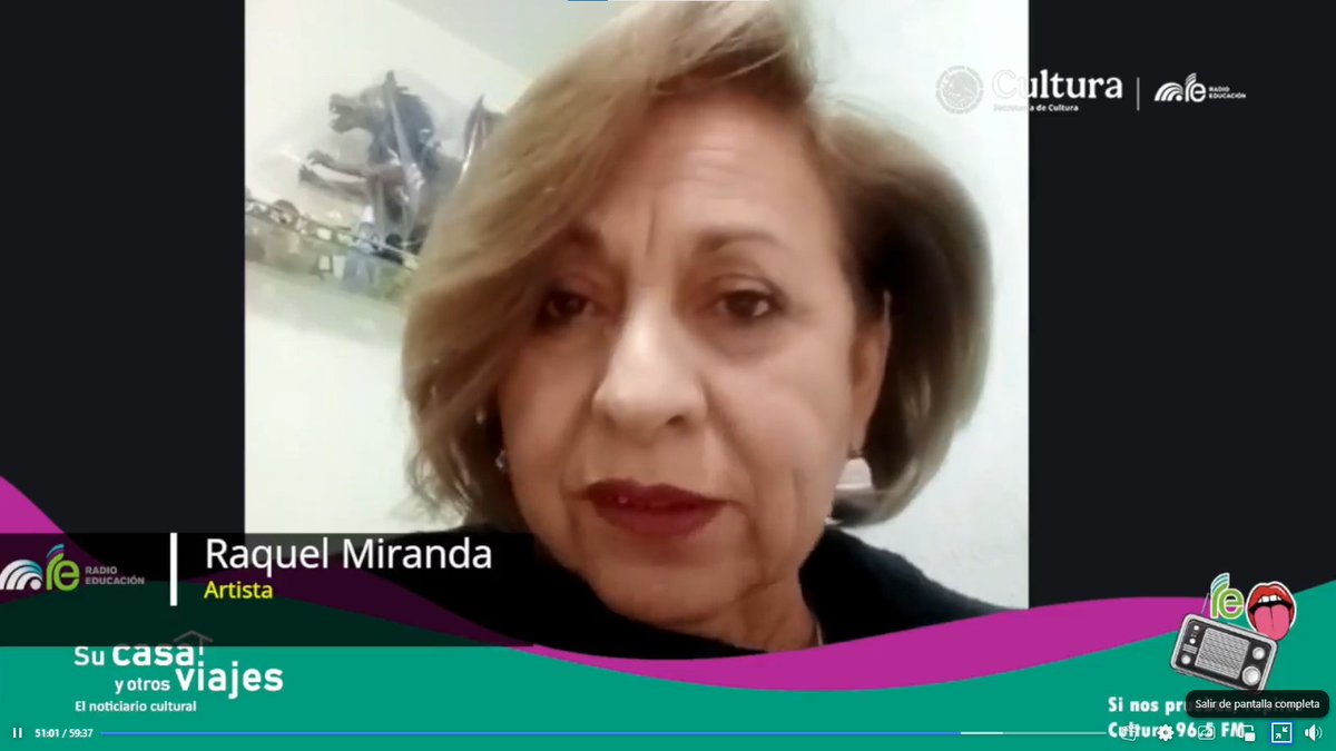 En <a href="/notisucasaRE/">SuCasaYOtrosViajes</a> de <a href="/RadioEducacion/">Radio Educación</a> la pintora Raquel Miranda revela todo acerca de la exposición que inaugurará mañana en el <a href="/FCEBellaEpoca/">Librería Rosario Castellanos</a> (min. 44:53)

facebook.com/watch/live/?re…