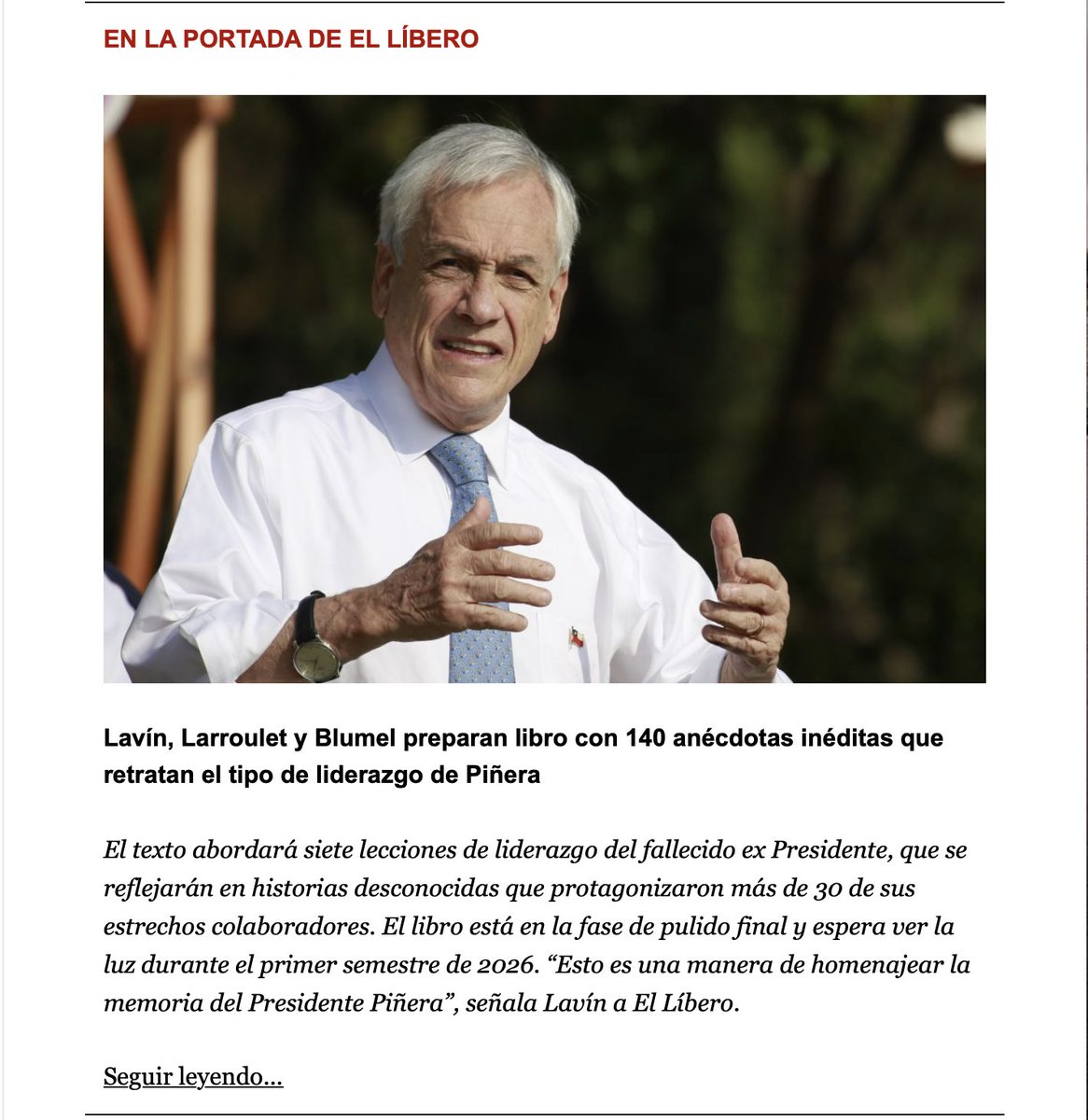Tuve el honor de ser su Comandante en Jefe de la Armada en un periodo intenso y duro, por espacio de tres años y medio. Enfrentamos desafíos enormes y los superamos con creces gracias a su liderazgo: 1) La reconstrucción de la Base Naval más importante para la <a href="/Armada_Chile/">Armada de Chile</a> en