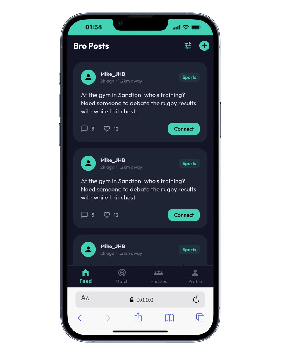 Adam_Dono_'s tweet photo. Building BRO: Where Guys Actually Connect

I'm 8 weeks away from launching my first consumer app, and I'm building it completely in public.

📱 What is BRO?

BRO is a location-based voice platform that connects guys in real-time based on shared interests and what they're actually into not profiles, follower counts, or status.

Think: A digital barbershop meets your best group chat.

🎯 The Opportunity:

Professional networking is broken for our generation:
• LinkedIn is for job hunting, not real connections
• WhatsApp groups go silent after a week
• Coffee meetings take 2 weeks to schedule
• You're surrounded by people, but don't know who to actually talk to

We're solving for spontaneous, high quality connections.

💡 How It Works:

1. Open the app → Pick your vibe (Business, Sports, Tech, Fitness)
2. Get matched with a Bro nearby or globally who's online right now
3. Voice chat, text, or join group "Huddles" (up to 5 people)
4. Post to the Feed: "Launching my SaaS next week, who wants to review?"

Real-time. Real people. Real conversations.

🔒 Quality Control:

• Post-interaction ratings (toxic users auto-banned)
• 16+ verification
• Community moderation

🛠️ Tech Stack (For the Builders):

• Flutter (iOS + Android from one codebase)
• Supabase (PostgreSQL + real-time + PostGIS for location)
• ZegoCloud (voice infrastructure)
• PayStack/Stripe (payments)

📊 Why I'm Building This:

I've lived in 3 cities in 5 years. Every time I move, I ask the same question:

"Where are the guys who are building, training, and actually doing things?"

BRO is the answer I wish I had.

🌍 The Plan:

• Week 1-4: MVP (Onboarding, Feed, Voice)
• Week 5-8: Beta (100 users in Joburg, CT, Durban)
• Week 9-12: Public launch (South Africa → Global)

I'm sharing everything:
✅ Weekly code updates
✅ User interviews
✅ Revenue numbers
✅ Failures and pivots