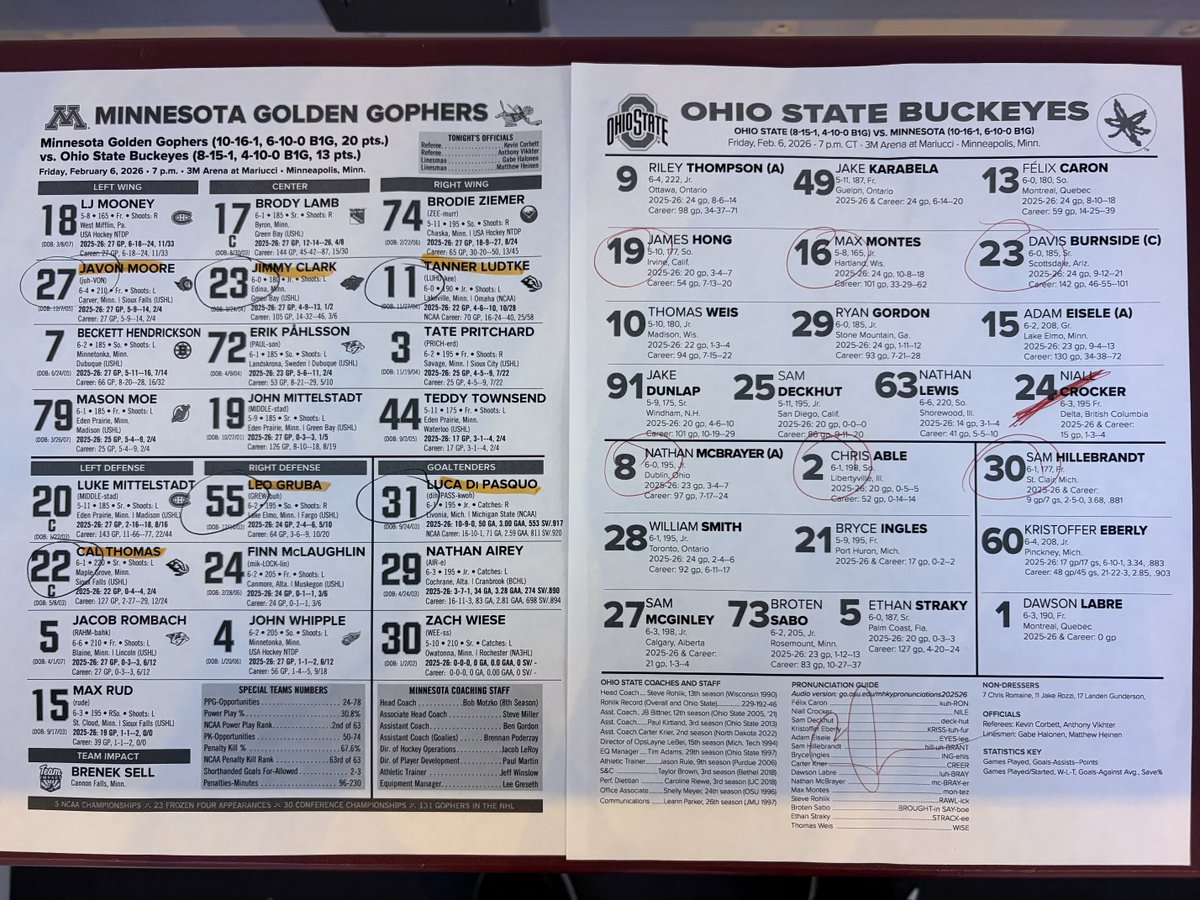 Gopher Hockey Stats 〽 tweet media