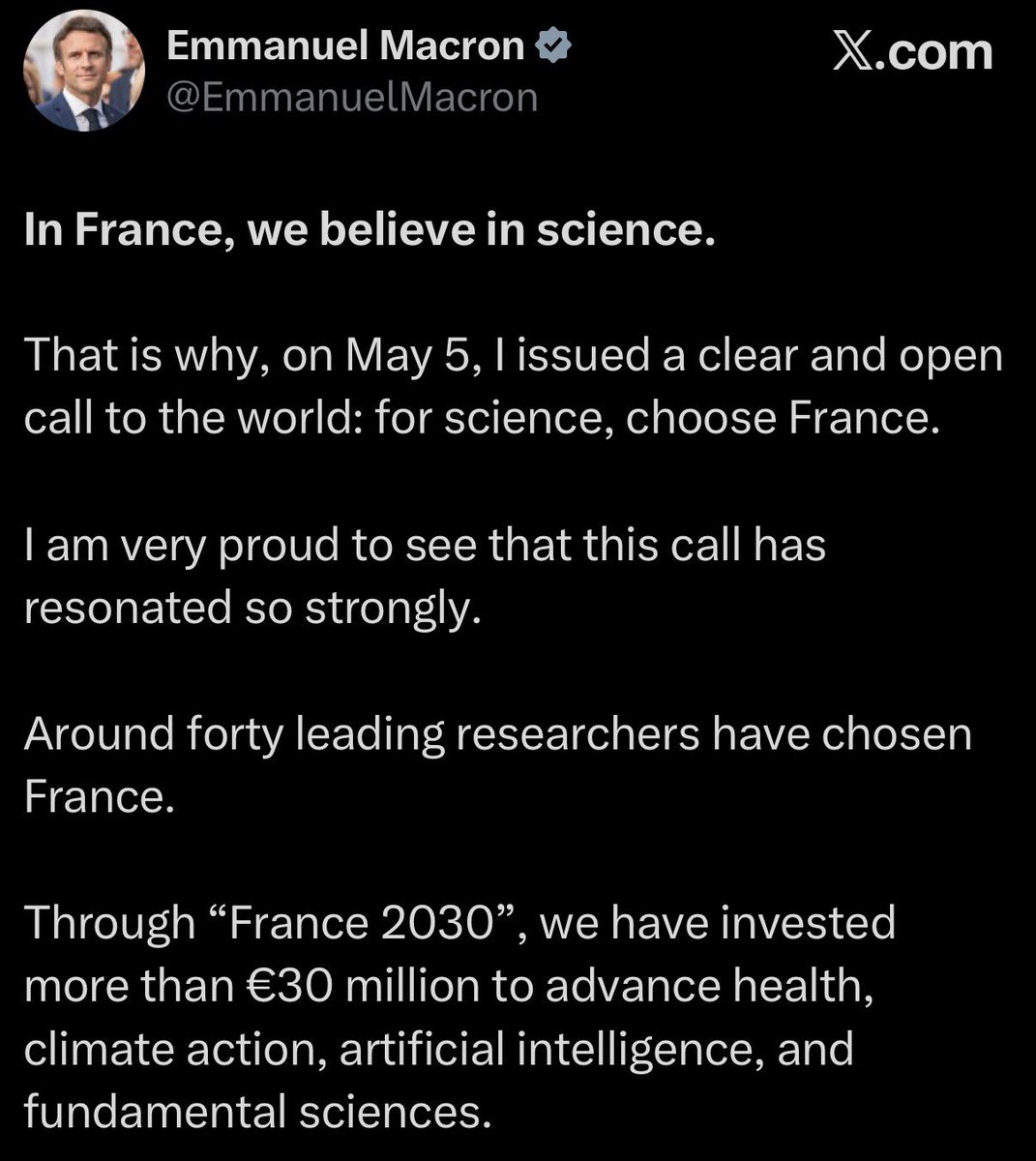BREAKING: France’s President Macron says the country has invested more than €30 million in AI through “France 2030.”

Nvidia alone makes $360 million in revenue per day.