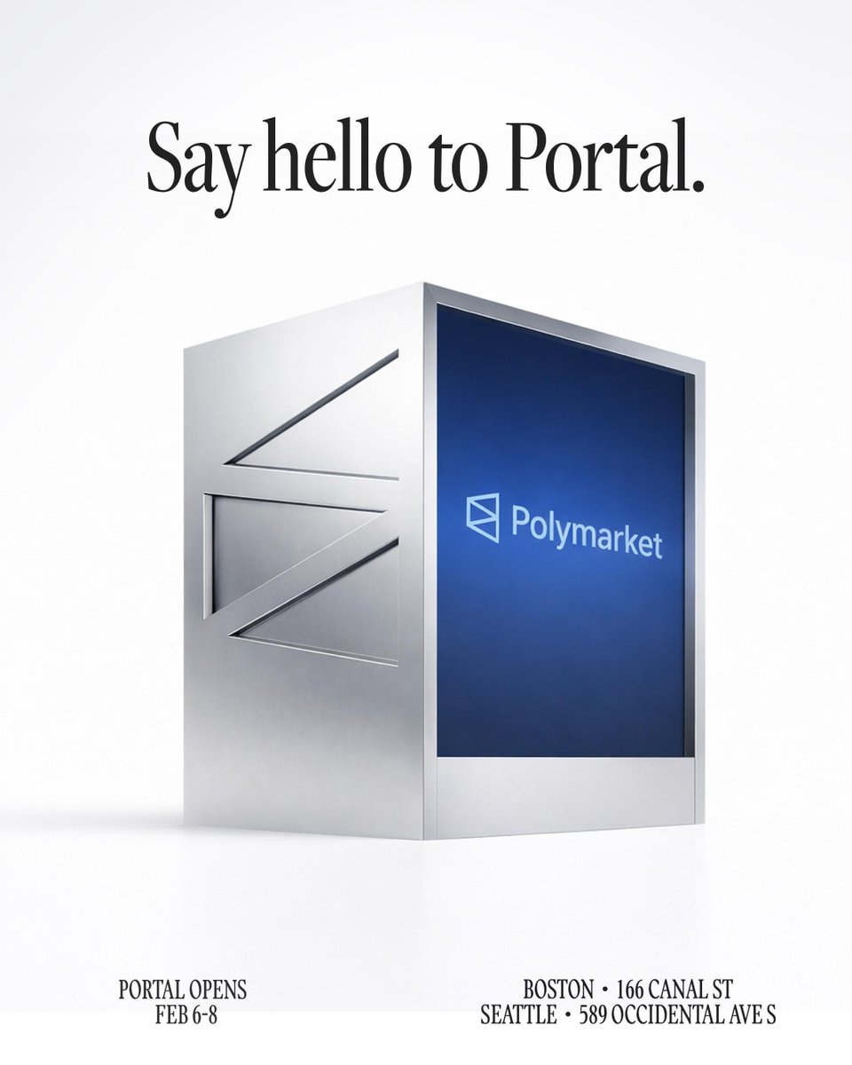 Polymarket's tweet image. There's two sides to every trade. The Polymarket Portal is now live in Boston &amp;amp; Seattle. 

Boston: 166 Canal St, Boston, MA 02114
Seattle: 589 Occidental Ave S, Seattle, WA 98134

Let the games begin. 🏈