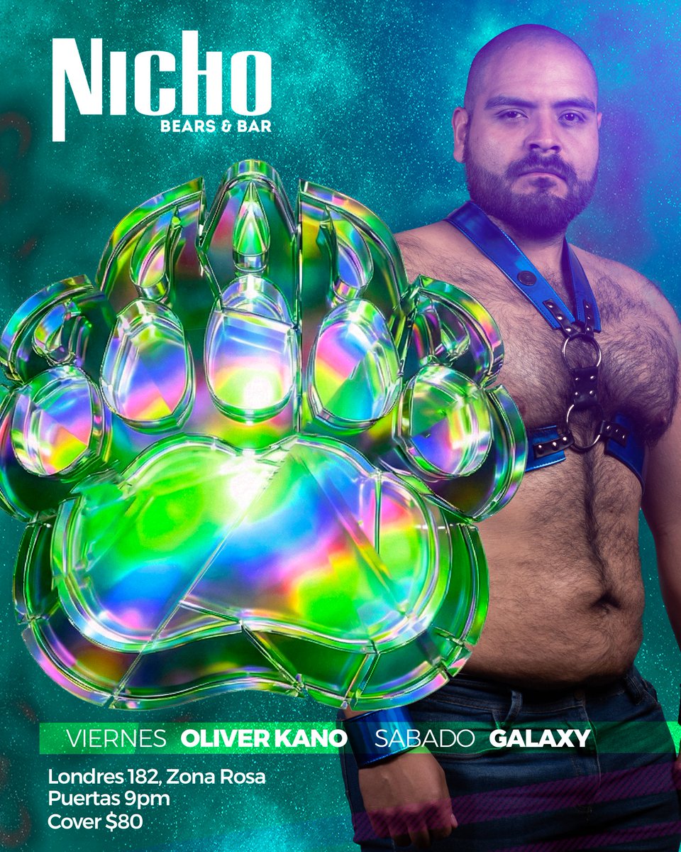 NichoBearsBar's tweet photo. ¿Ya tienes plan para el finde? 🚀 En Nicho Bears & Bar te esperamos
🗓️ Viernes: Oliver Kano
🗓️ Sábado: Galaxy
📍 Londres 182, Zona Rosa. ¡Llega temprano! 🐾🔥
#BearsAndBar #CDMX #GayMexico #bearmex #bears #beargay #NichoBar https://t.co/m13AVdQwLp