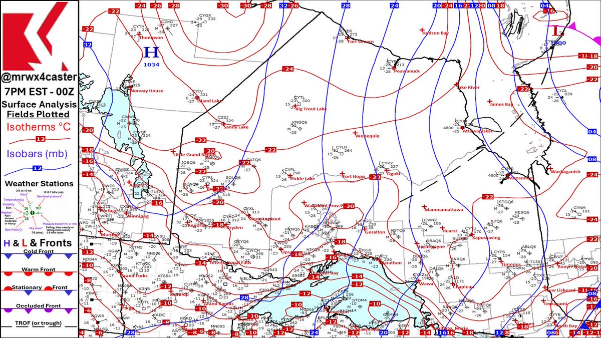 7PM EST (00Z) Synoptic “Snapshot” summary of current atmospheric ...