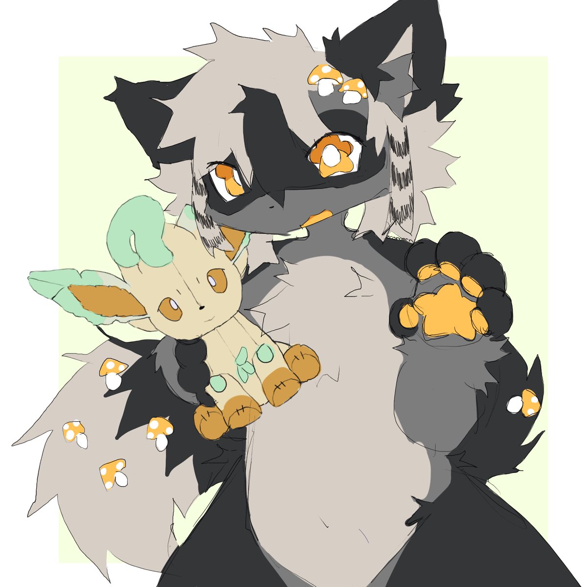 Zconcerning's tweet image. Leafeon comfy friends ꉂ(˵˃ ᗜ ˂˵)