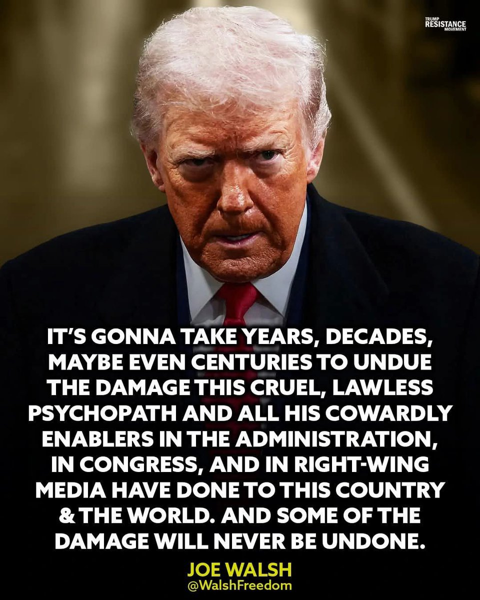 Some of the damage will never be undone.

#ResistTrump