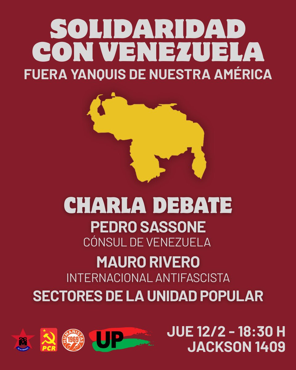 El próximo jueves nos encontramos!
#SolidaridadconVenezuela
#fuerayankeesdevenezuela