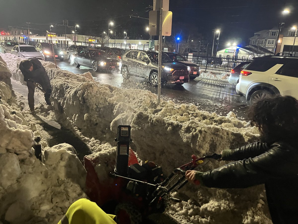 Be the change you wish to see in the world. Get together with your friends and shovel out some frozen bike lanes <a href="/bostonbikeunion/">BostonCyclistsUnion</a>