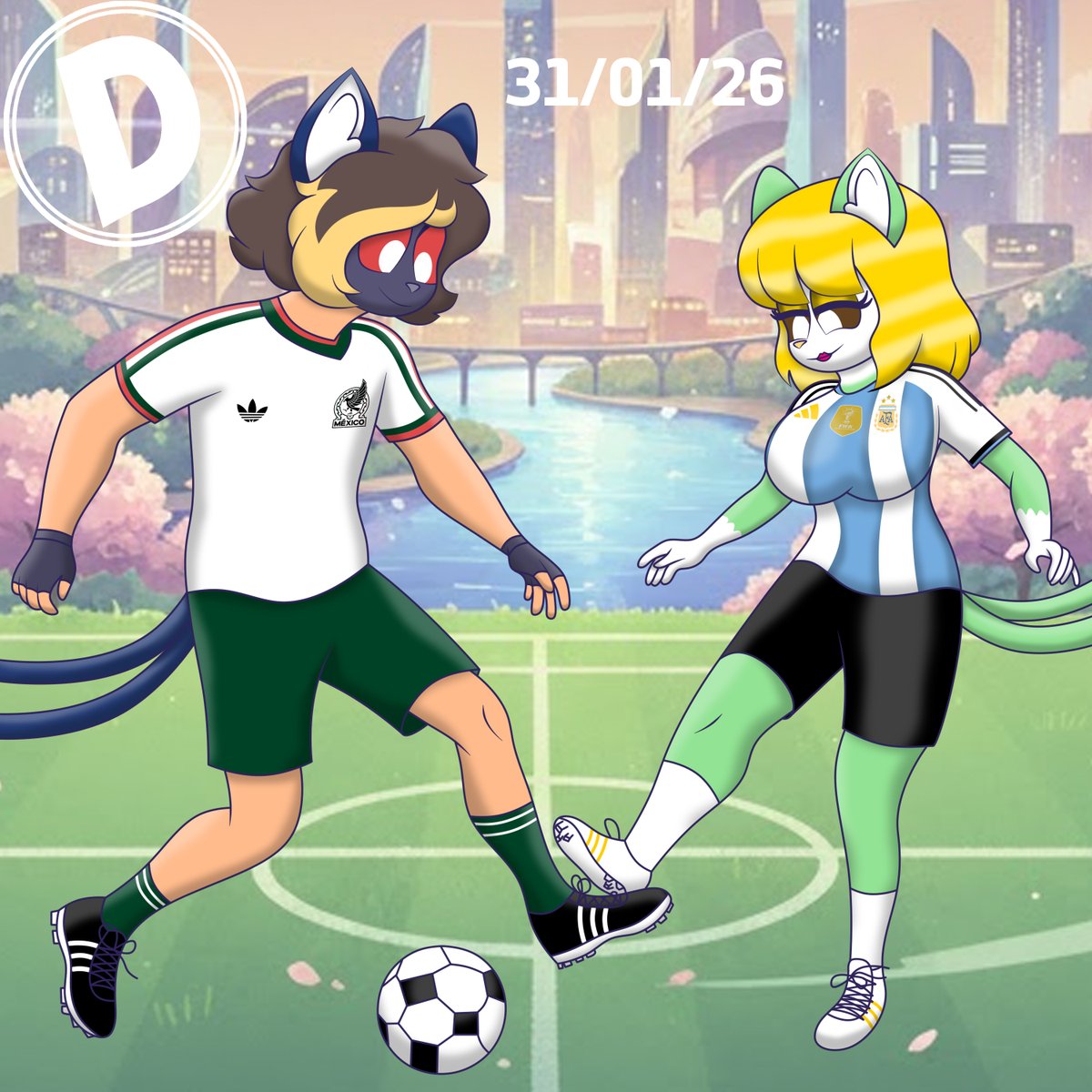 DarthOzarkYT's tweet photo. Día 4 Completado: Deportes ⚽🔥
¡Hoy toca sudar la camiseta! Nada como un partido amistoso de fútbol con mi amor @ileanyan_nsfw para poner a prueba nuestra agilidad. ¿Quién creen que anotará el primer gol? 🇲🇽🇦🇷
#DarthanyanWeek2026 #Fanart #DiaCuatro #IleanyanDrawsOC #DarthOzarkOC https://t.co/mq8iWJY7wT