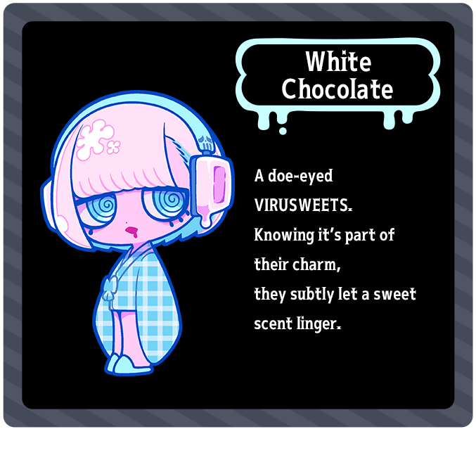 プロフィール公開🍭
『VIRUSWEETS figure collection ～Sugar Pop Party～』の「チョコレート」と「ホワイトチョコレート」のプロフィールを公開！

Introducing characters from "VIRUSWEETS figure collection Sugar Pop Party"!