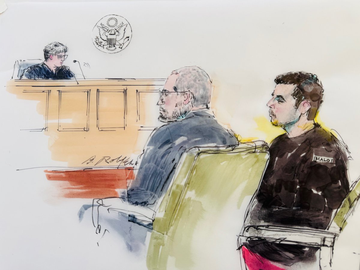 KOLDNews's tweet photo. JUST IN: These are courtroom sketches of Derrick Callella, the man accused of sending an "imposter" #ransomnote to the family of #NancyGuthrie >> https://t.co/GtW59agWYT #Tucson
Source: Bill Robles https://t.co/Iqrv34PzG5