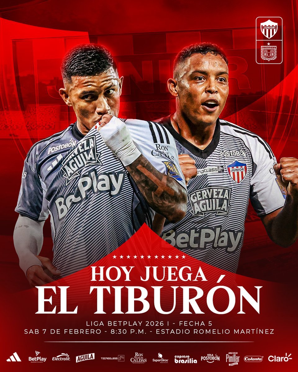 JuniorClubSA's tweet photo. 🔥🦈 ¡HOY JUEGA EL TIBURÓN!
Regresamos al mítico estadio Romelio Martínez. Todos juntos. ❤️🤍

#VamosJunior https://t.co/HmdtHy2hFb
