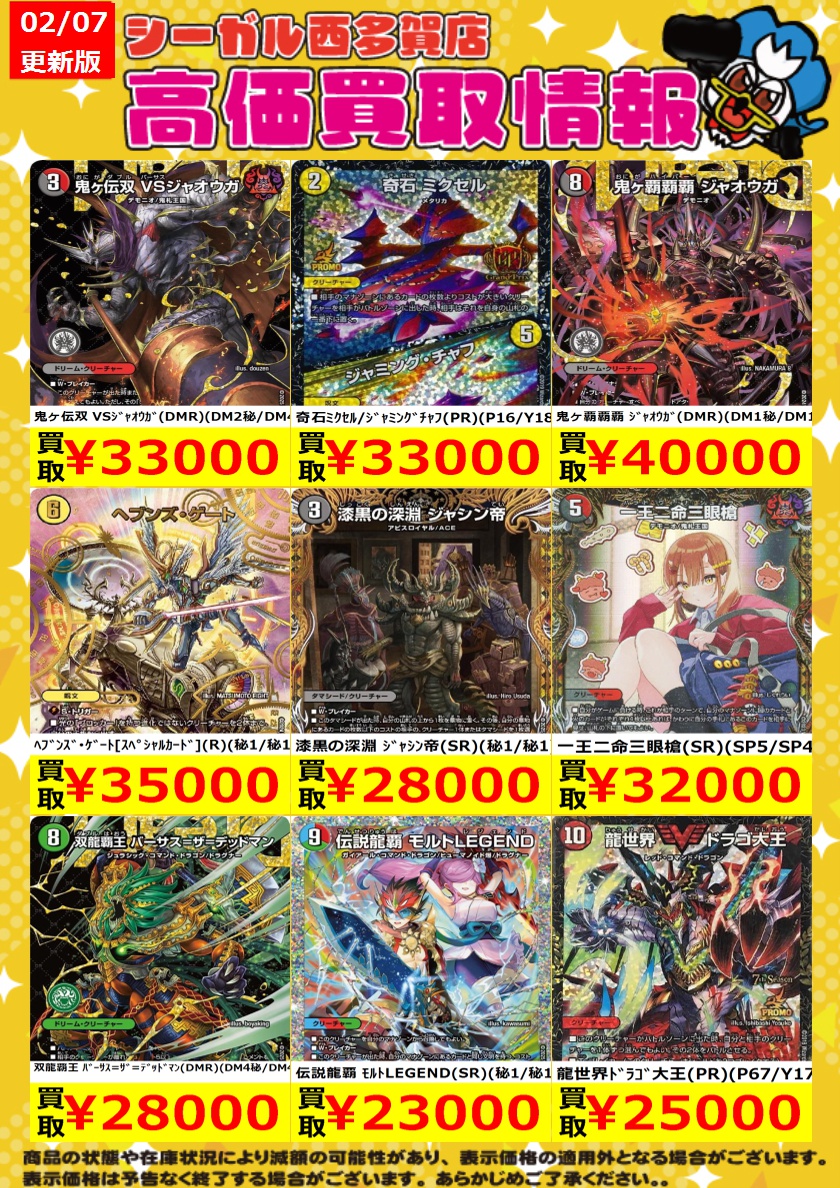 ﾃﾞｭｴﾙﾏｽﾀｰｽﾞ高価買取情報！！>> 商品の状態や在庫状況により減額の可能