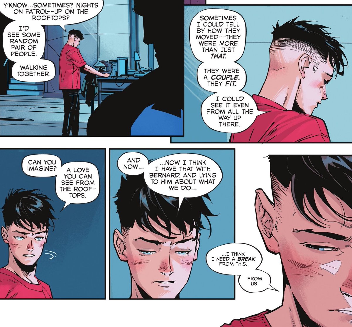 B4TMANSBFF's tweet image. okay so it wasnt "im quitting robin because of bernard" like u were all leading me to believe but rather "im quitting robin because i finally have a reason to be a civilian guilt-free and live a safe happy life which is what i have desperately wanted to do since i started"